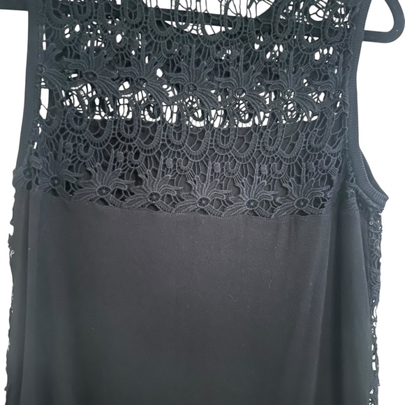 WHBM Black Crochet Sequin Tank Top Size Medium - Picture 6 of 8